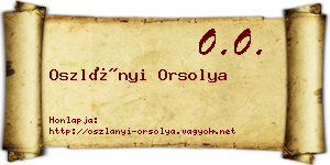 Oszlányi Orsolya névjegykártya